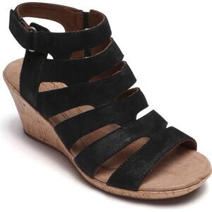 Rockport Janna Leather Gladiator Wedge Sandal - Size 9